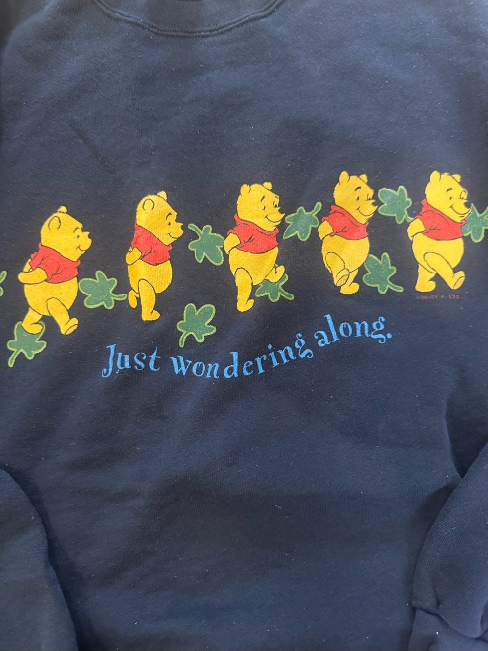 Disney Navy Crewneck Sweater with Yellow Winnie the Pooh Row - Picture 2 of 4